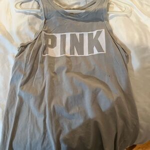 Victoria's Secret Gray Tank with White 'PINK' Logo